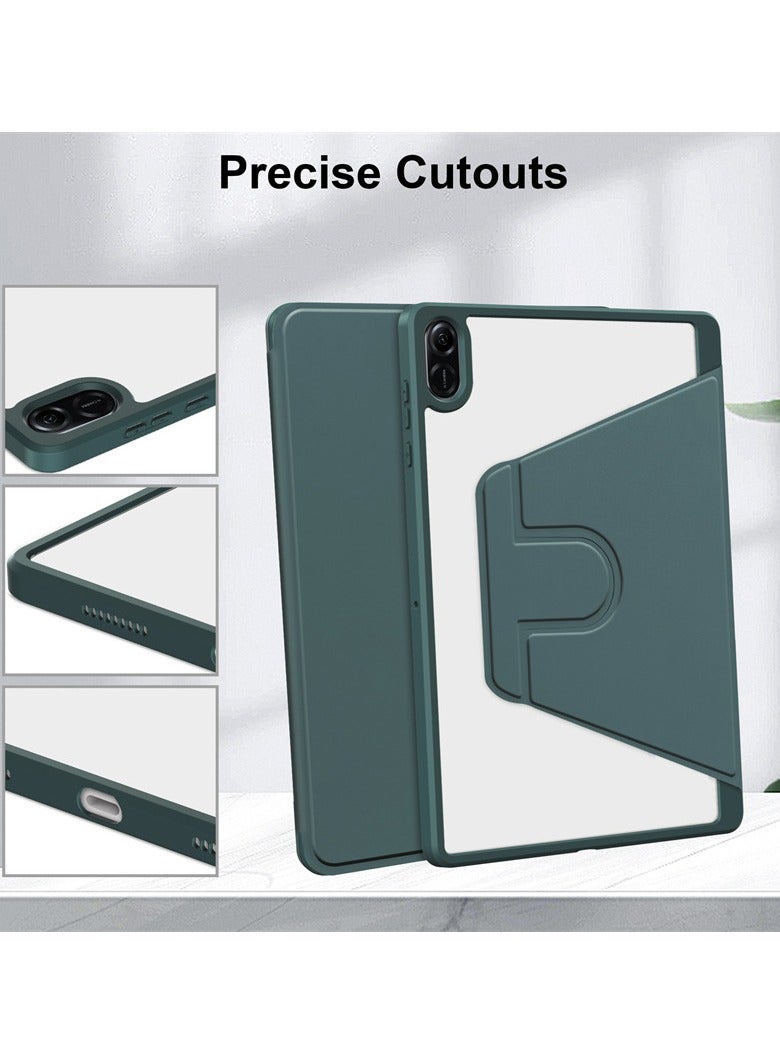 عام حافظة ظهر شفافة متوافقة مع هونر باد إكس 8 إيه 11 بوصة 2024 ، حامل دوار 360 درجة غطاء ذكي للنوم/الاستيقاظ التلقائي لجهاز هونر باد إكس 8 إيه اللوحي - Image 3