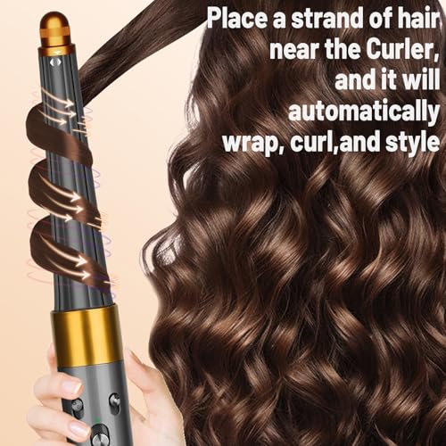 ZEPHBLOW Hair Long Conical Barrel for Dyson Airwrap, 0.78-1.4Inch/ 20-36mm Conical Long Curling Barrels Compatible with Airwrap HS01/05, Self-Curling Hair Roller Curlers Attachment, Gold - Image 3