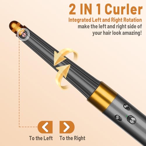 ZEPHBLOW Hair Long Conical Barrel for Dyson Airwrap, 0.78-1.4Inch/ 20-36mm Conical Long Curling Barrels Compatible with Airwrap HS01/05, Self-Curling Hair Roller Curlers Attachment, Gold - Image 4