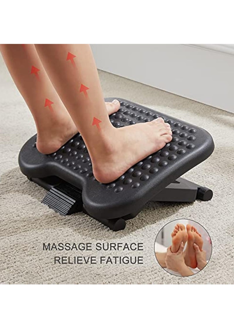 Hihonor Adjustable Under Desk Footrest, Foot Rest for Under Desk at Work with Massage, Foot Stool Under Desk with 3 Height Position & 30 Degree Tilt Angle Adjustment for Home, Office - Image 3