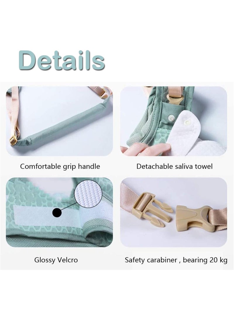 Beauenty baby walking harness Upspring baby walking wings Handheld Kids Walker Helper - Toddler Infant Walker Harness Assistant Belt Support Assist Trainer Tool - for 6-24 Month Old (GREEN)  - Image 4