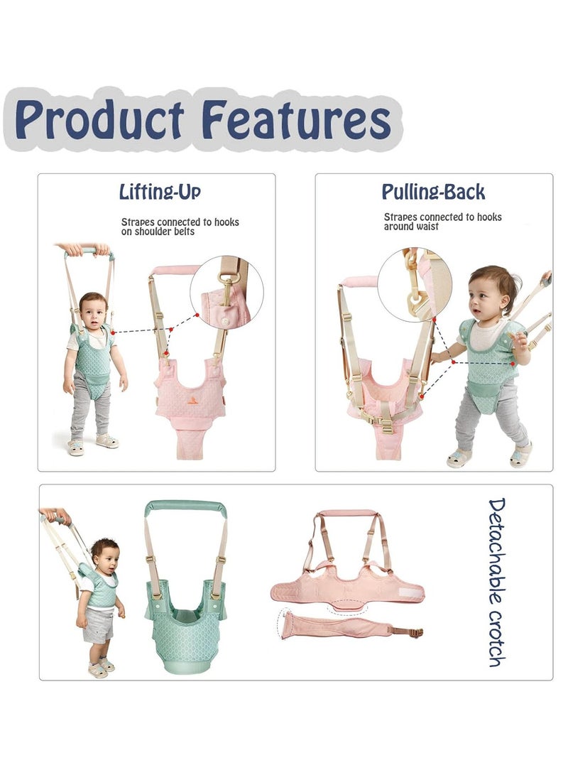 Beauenty baby walking harness Upspring baby walking wings Handheld Kids Walker Helper - Toddler Infant Walker Harness Assistant Belt Support Assist Trainer Tool - for 6-24 Month Old (GREEN)  - Image 5