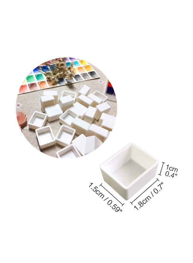 Qianshan Watercolor Half Pans with Magnetic Stripe 48Pcs White Plastic Empty Artist Paint Pan Kits for DIY Watercolor Oils or Acrylics Painting Travel Tin Case Palette Art Drawing - Image 3