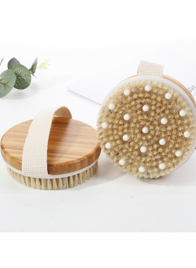 Joudi Premium Bamboo Dry Body Brush - Spa-Like Exfoliation with Massage Nodes for Glowing Skin, Lymphatic massage and Cellulite Care - Image 3