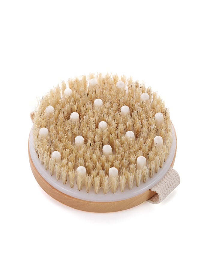Joudi Premium Bamboo Dry Body Brush - Spa-Like Exfoliation with Massage Nodes for Glowing Skin, Lymphatic massage and Cellulite Care - Image 2