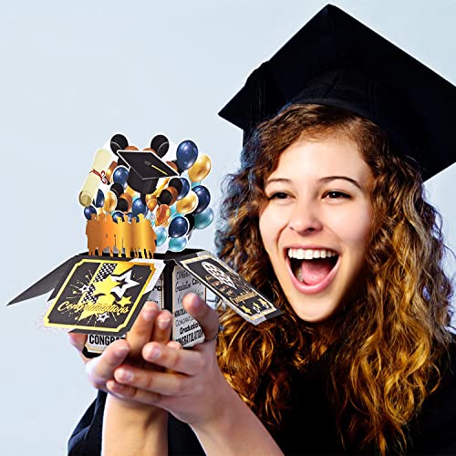 Giiffu Graduation Cards, 3D Pop Up Graduation Greeting Card with Envelope and Note Card, Congrats Card for College, High School, Congratulation Graduate Gifts for Son Daughter Grandson(Balloon - Image 4