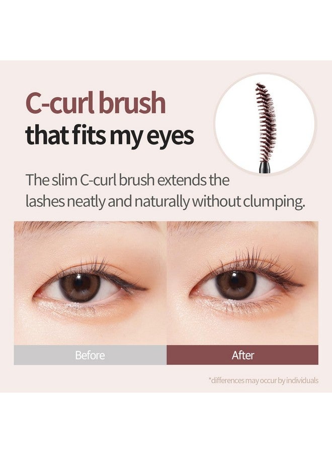 COSNORI Perfect Waterproof Mascara Long&Curl 03 Rosy Brown - Long-Lasting Smudge - Burgundy Mascara - Korean Waterproof Mascara, Long lash, Strong fixing, Silk Amino Acids - 0.23fl oz (7ml) - Image 4