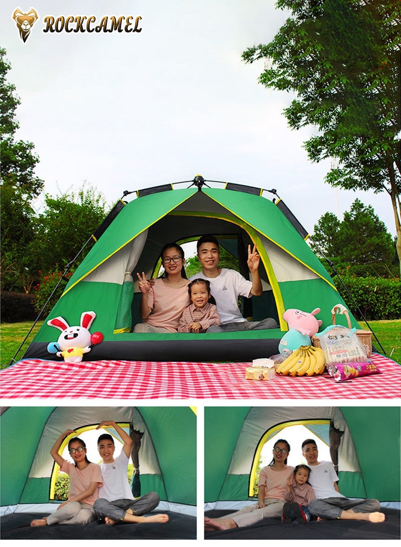 ROCKCAMEL Quick-Open Camping Tent, 10 Sec Instant Setup, Detachable Canopy, Easy To Unfold And Store, Accommodating 3-4 People, Sun-Proof Outdoor Double-Layer Tent 230*230*145cm - Image 2