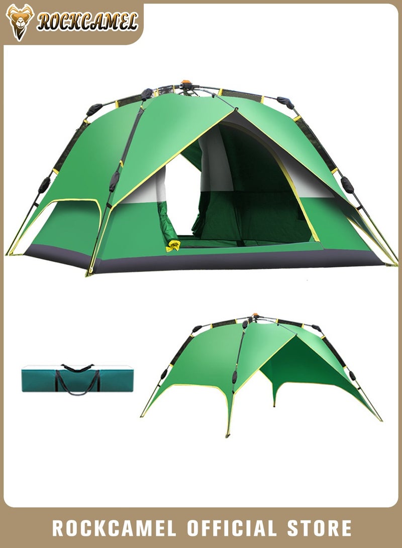 ROCKCAMEL Quick-Open Camping Tent, 10 Sec Instant Setup, Detachable Canopy, Easy To Unfold And Store, Accommodating 3-4 People, Sun-Proof Outdoor Double-Layer Tent 230*230*145cm - Image 1