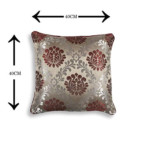 IM FAB® Jacquard Jupiter Design Maroon Cushion Cover Set of 5 Pcs (16x16 inchs or 40x40 cm) - Image 5
