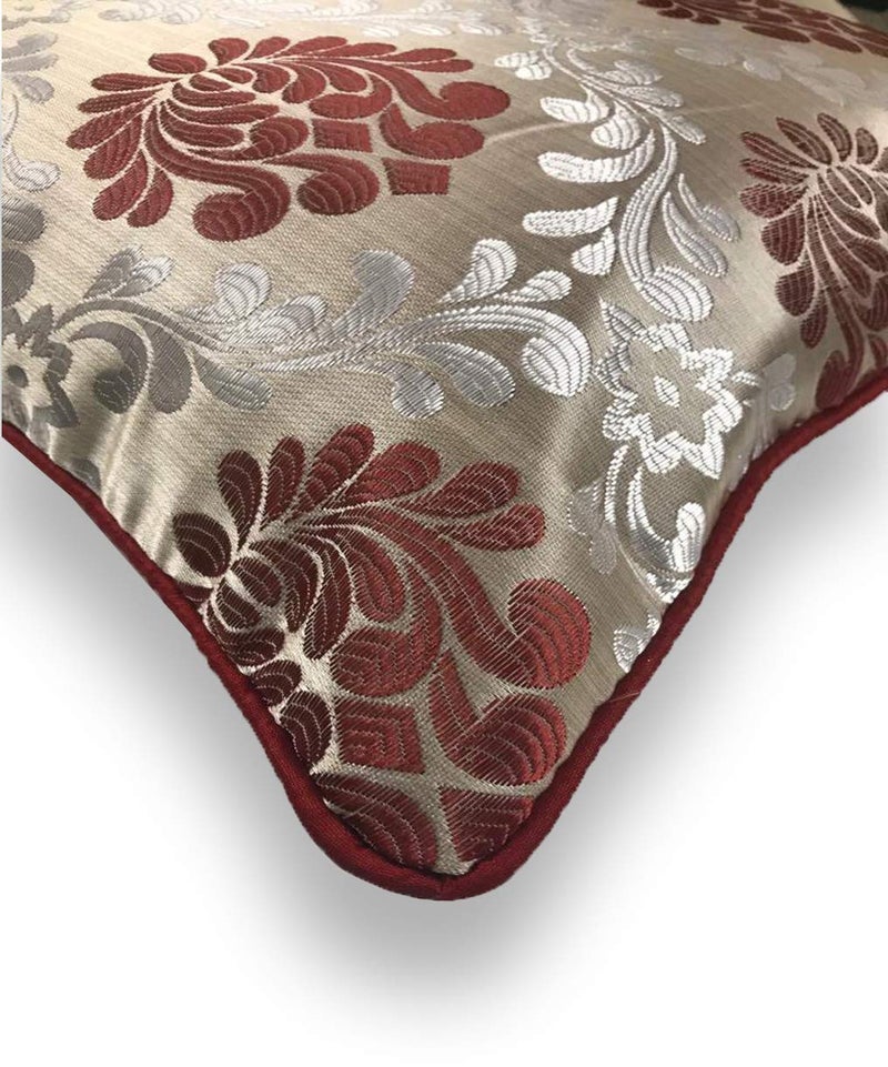 IM FAB® Jacquard Jupiter Design Maroon Cushion Cover Set of 5 Pcs (16x16 inchs or 40x40 cm) - Image 3