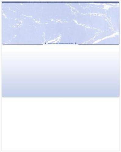 Compuchecks Check on Top Blank Check Paper - 250 Pack, Quick-Books & Laser Printer Compatible - Security Business Checks with Voucher - 8.5" x 11" Blue Marble - Image 1