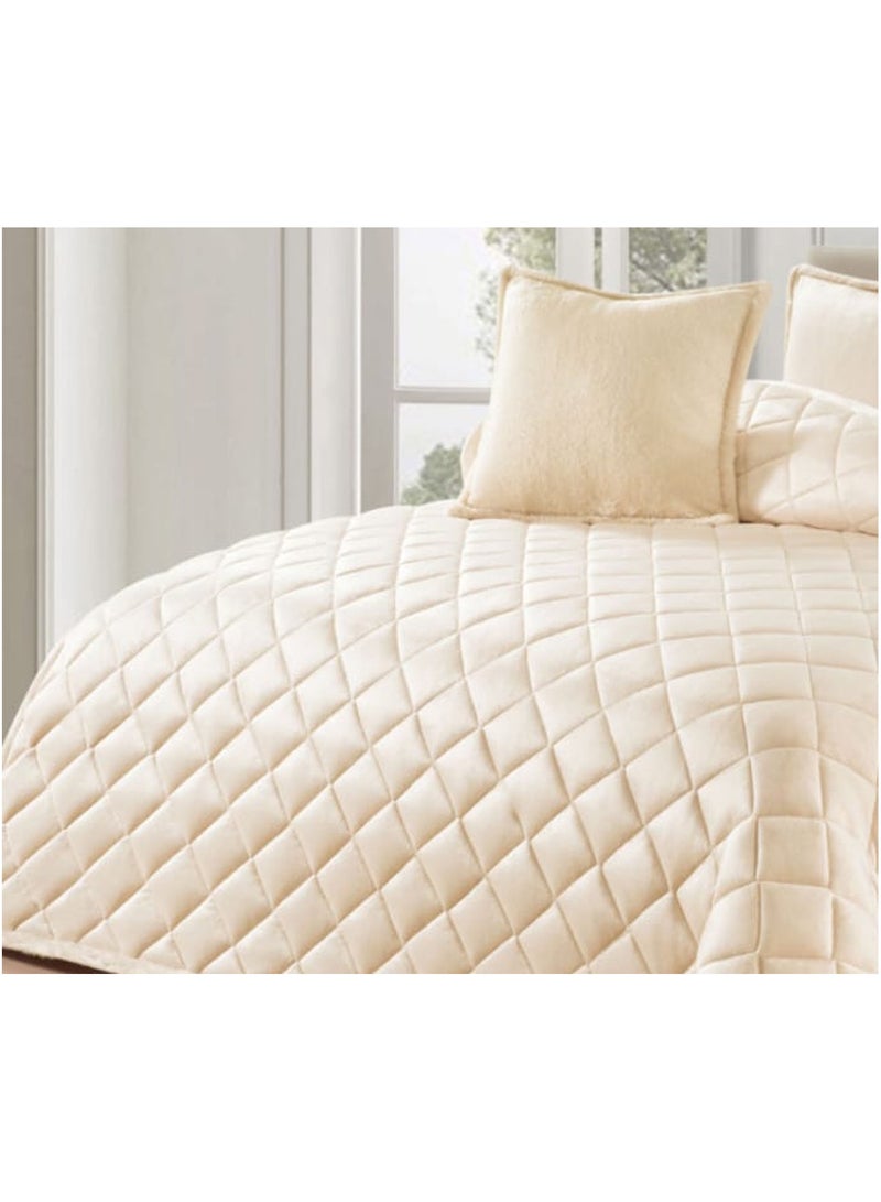 مينج لي طقم لحاف شتوي نفرين نظام وجهين وجه مخمل وجه فرو ناعم نظام 6قطع لحاف مقاس 230* 250سم - Image 2