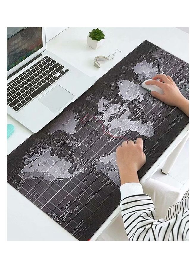 MARGOUN World Map Mouse Pad Large Gaming Mouse Pad Non-Slip Rubber Waterproof Desktop Mat Suitable for Keyboard Computer Laptop Gamers 80x40cm Grey/Black - Image 3