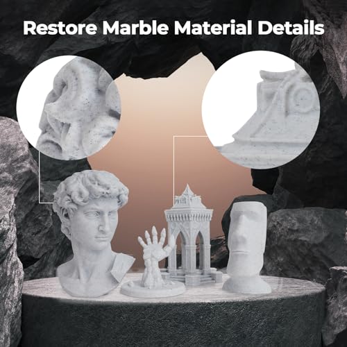 AMOLEN PLA 3D Printer Filament, Pla Filament Marble PLA Filament 1.75mm Marble White Stone 3D Printing Filament for Home Decor, 1KG/2.2lb - Image 2