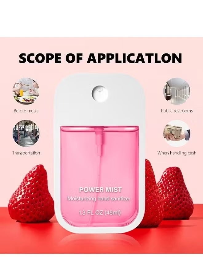 Power Mist Moisturizing hand sanitizer - Power Mist Hydrating Hand Sanitizer Spray For Adults And Kids,Spray Hand Sanitizer Travel Size,Hydrating Hand Sanitizer Spray For Adults,Power Mist Hand Sanitizer 45ml (Strawberry) - Image 2