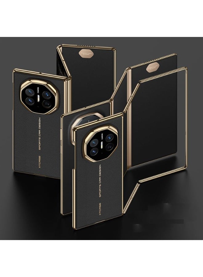 for Huawei Mate XTs Case 【Compatible with MagSafe  Support Wireless Charge】, Electroplated Frame Premium Leather Case Shockproof Full protection cover Ultra Thin Case for Huawei Mate XTs - Image 1