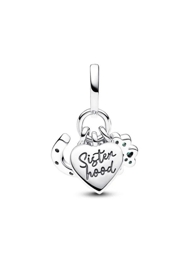 PANDORA Four Leaf Clover, Heart and Horseshoe Triple Dangle Charm