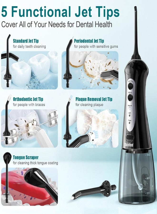 Nicefeel Portable Water Flosser with 2 Tips Teeth Oral Irrigator - Image 2