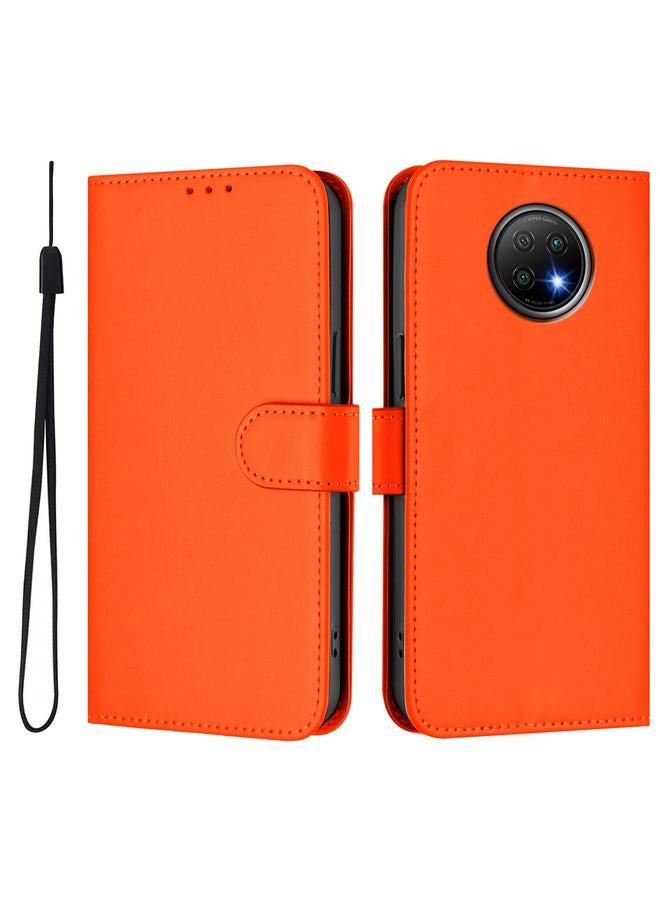S-TOP Case For Redmi Note 9T Global Skin Feel Solid Color Leather Phone Case with Lanyard - Image 2