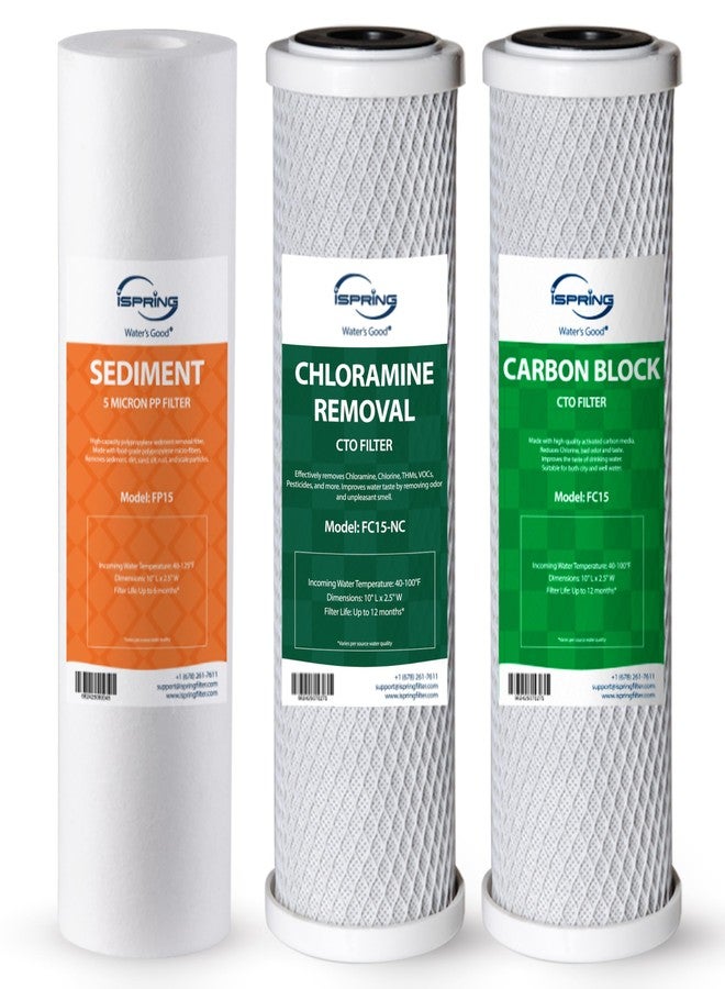 آي سبرينج مجموعة خرطوشة فلتر بديلة لمرشح ما قبل الفلتر iSpring F3-NC تكفي لمدة 6 أشهر لـ US31-NC، عبوة من قطعة واحدة - Image 1
