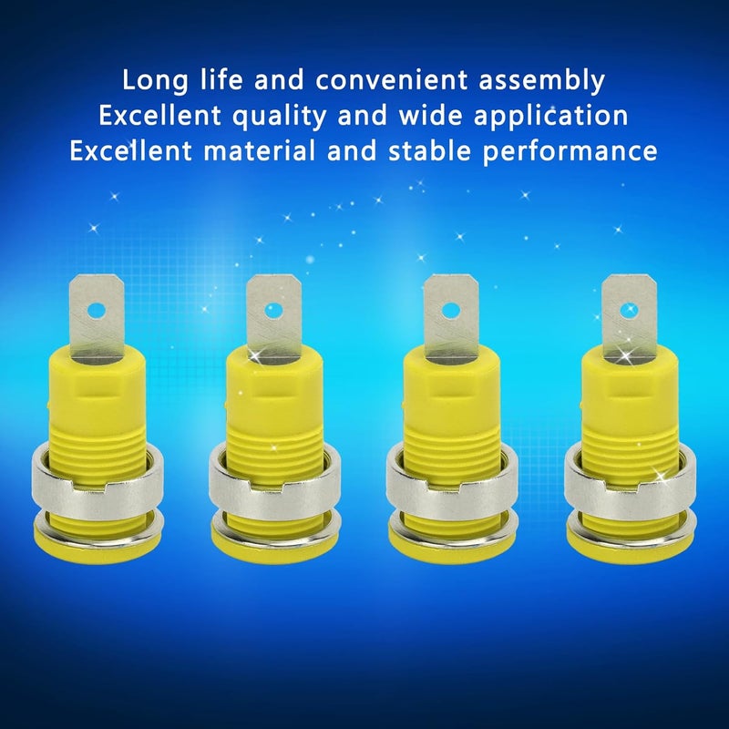 Banana Socket 4mm High Current Electrical Test Accessories 50Pcs Type 2 Yellow Long Service Life Excellent Transmission - Image 5