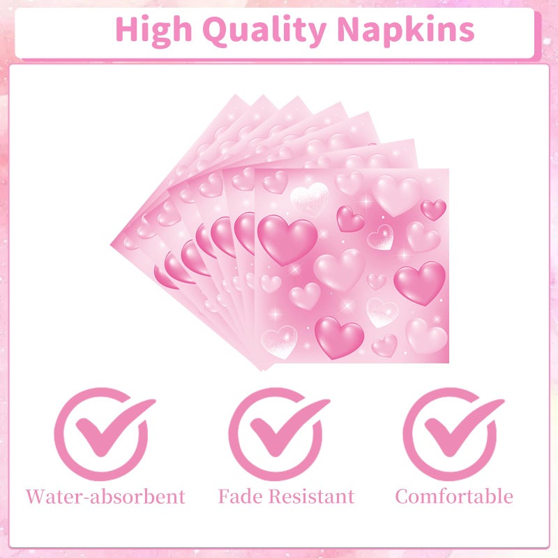 Rakuto 96PCS 2000s Party Decorations - Y2k Heart Disposable Paper Plates and Napkins Tableware Set Party Decoration Y2k 90s Forks Decor for Birthday Wedding Party Supplies  Serve 24 - Image 3