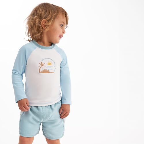 Gerber Baby Boys Baby Toddler Long Sleeved Rashguard Swim Bathing Suit Set Surf 12 Months - Image 3