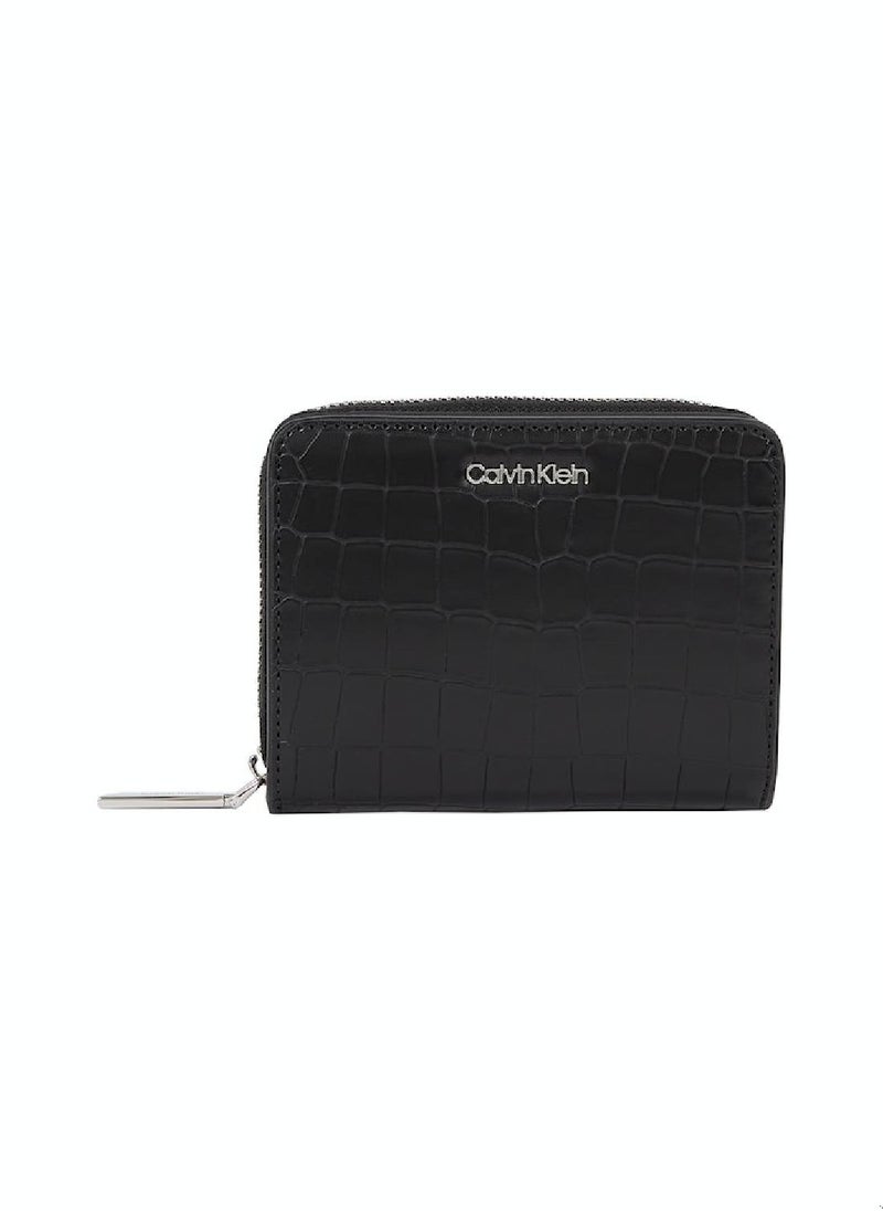 CALVIN KLEIN - Women's CK Must Medium Zip Around Wallet - Polyester, Black - Image 1