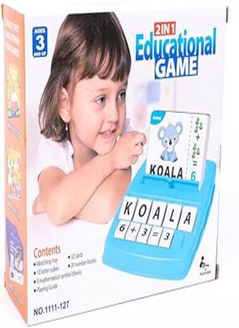 Plastic Educational Game Contents 32 Cards 20 Number Blocks And 10 Letter Cubes - Multi Color