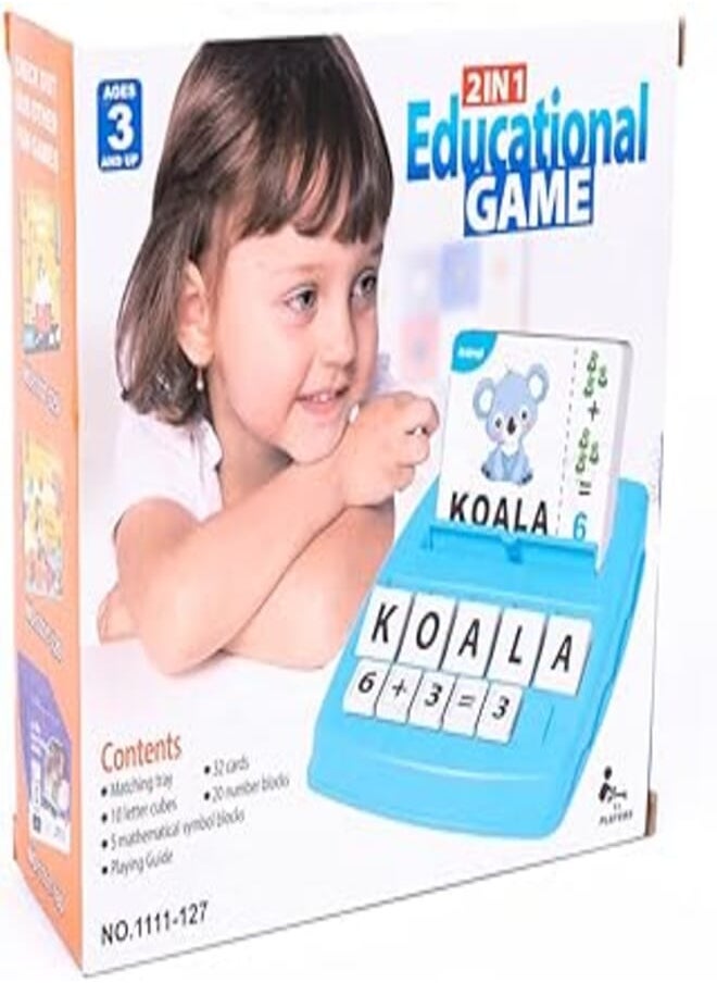 Plastic Educational Game Contents 32 Cards 20 Number Blocks And 10 Letter Cubes - Multi Color