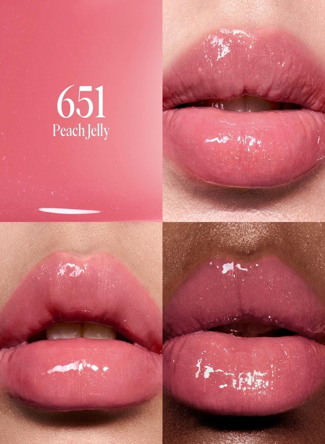 Joocyee Crystal Lip Gloss Hydrating Essence Tinted Nourishing Lip Serum with Ice Cube Metal Tip Applicator Sheer Watery Glow Moisturizing Makeup for Dry Lips - Peach Jelly - Image 2