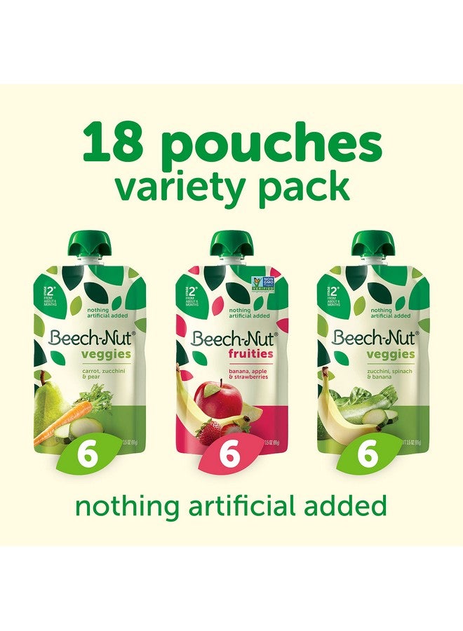 Beech-Nut Baby Food Pouches Veggies & Fruities Variety Pack, 3.5oz, 18ct - Image 2