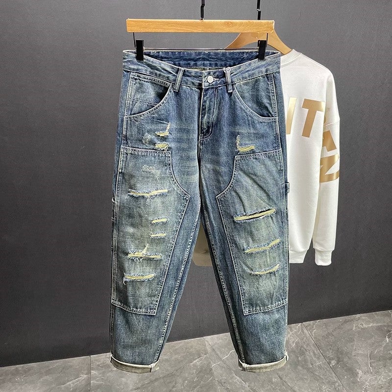 Unisex Classic Denim Jeans Loose Fit Daily Outdoor Wear - Image 1