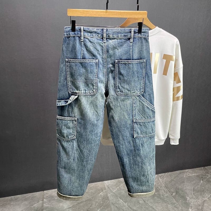 Unisex Classic Denim Jeans Loose Fit Daily Outdoor Wear - Image 3