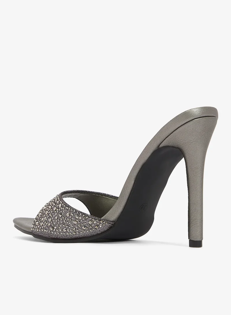 Ella Limited Edition Silver Pointed Toe Rhinestone Embellished High Heels
