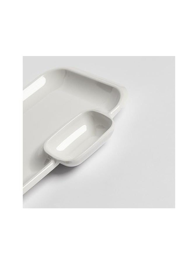 Generic - Melamine Divided Plate Multi Use For French Fries Sushi Desserts Sauces Snacks White Easy Storage Break-Resistant Divided Plate | Break-resistant Melamine Divided Plate - Image 1