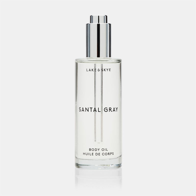 Lake & Skye Santal Gray Body Oil, 3.4 fl oz (100 ml), Hydrating with Vitamin E & Sweet Almond Oil - Woody Scent - Image 2