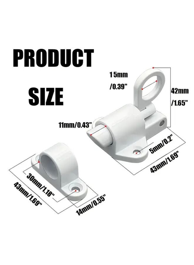 White 5pcs Toggle Latch Set Automatic Spring Lock For Sliding Casement Doors - Image 4