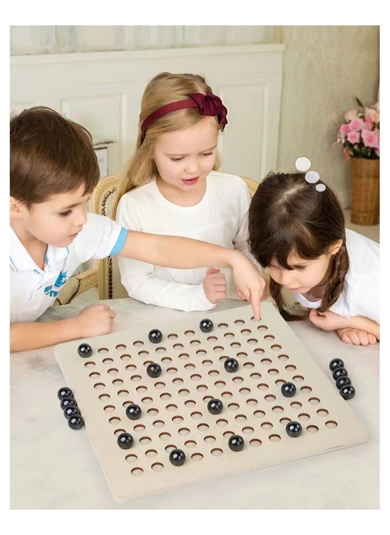 DELGREEN Magnetic Chess Game Set with Stones, Table Top Magnet Chess Board Game, Magnetic Strategy Game with Rocks  - Image 1