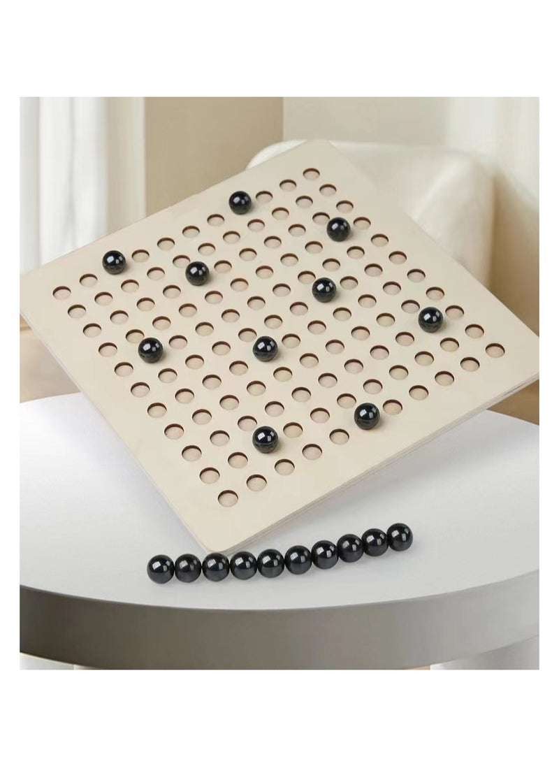 DELGREEN Magnetic Chess Game Set with Stones, Table Top Magnet Chess Board Game, Magnetic Strategy Game with Rocks  - Image 4