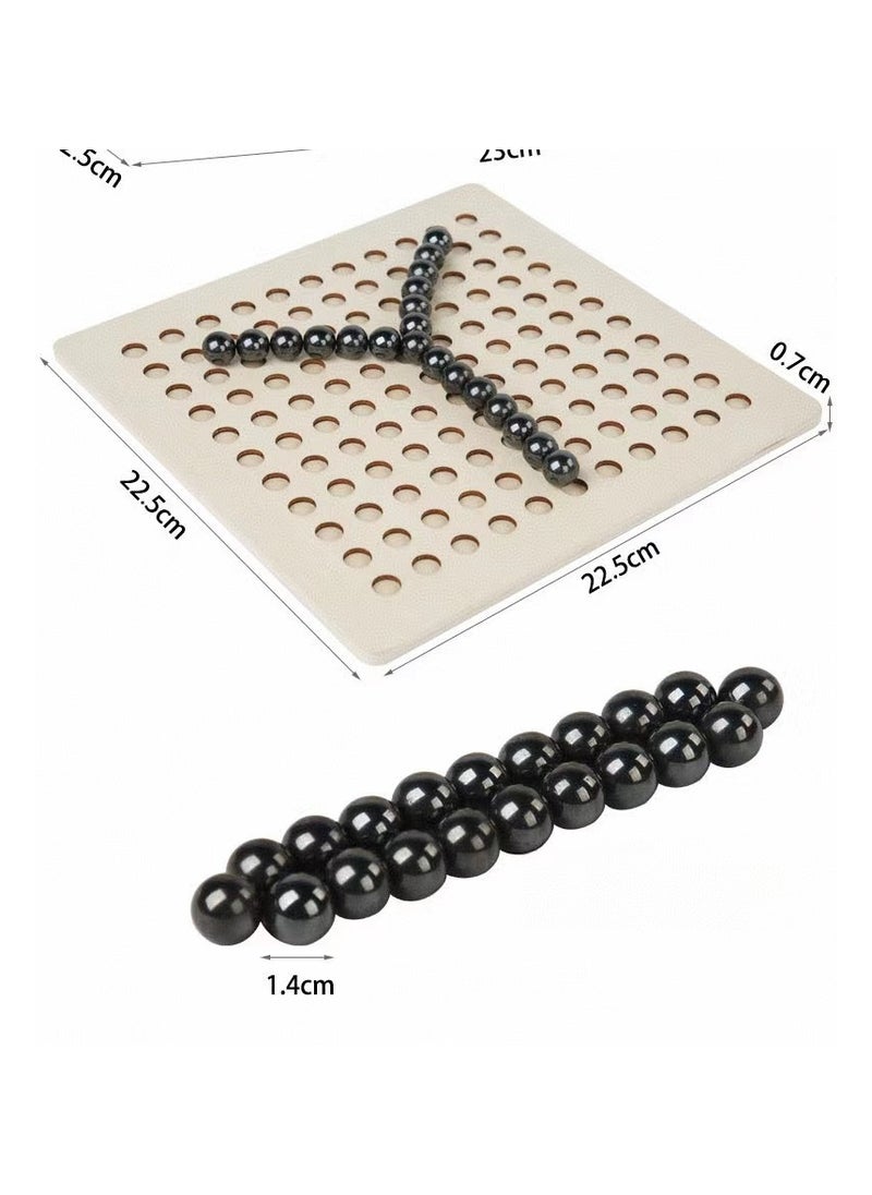 DELGREEN Magnetic Chess Game Set with Stones, Table Top Magnet Chess Board Game, Magnetic Strategy Game with Rocks  - Image 5
