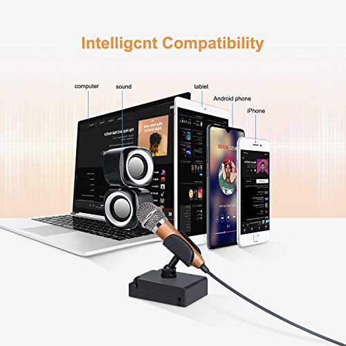 Uniwit Mini Portable Vocal/Instrument Microphone for Voice Video Recording Singing,Vlogging, Podcasting, Tiny Microphone for iPhone Android Phone Computer Latop Notebook Tablet iPad(Golden) - Image 5