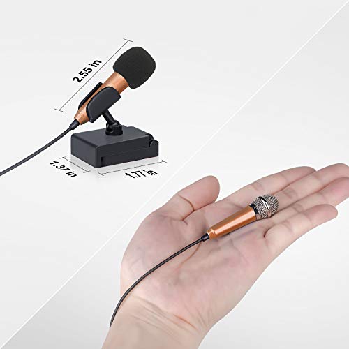 Uniwit Mini Portable Vocal/Instrument Microphone for Voice Video Recording Singing,Vlogging, Podcasting, Tiny Microphone for iPhone Android Phone Computer Latop Notebook Tablet iPad(Golden) - Image 2