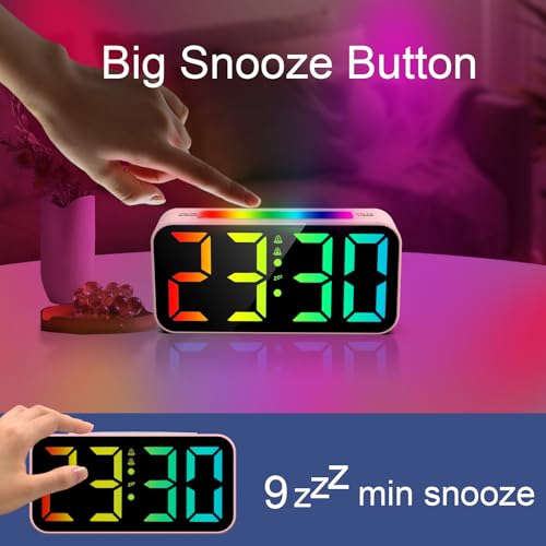 Topski Loud Alarm Clocks for Bedrooms Heavy Sleepers, Digital Clock with Night Light, Large Display, Dual Alarm, Snooze, Dimmable Bedside Alarm Clock for Kids Teens Boys Girls - Image 4