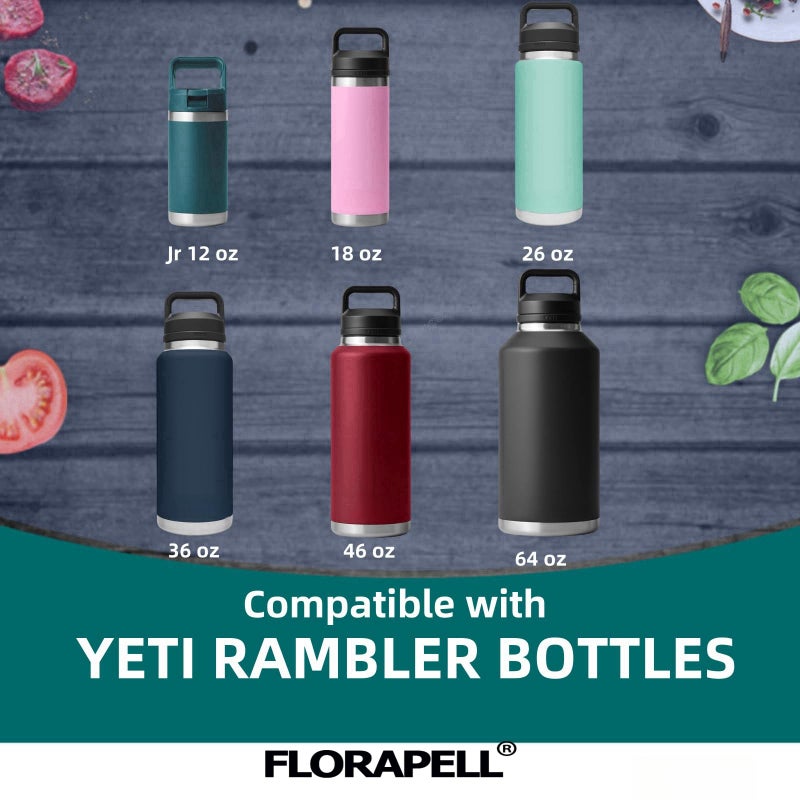 FLORAPELL Chug Lid for YETI Rambler18 26 36 46 64 oz, Replacement Cap for Kids Jr 12 Ounce with Flexible Handle, Leak-proof Spout Cover, BPA-Free Easy Sip Chug Cap for YETI Water Bottle Accessories - Image 4