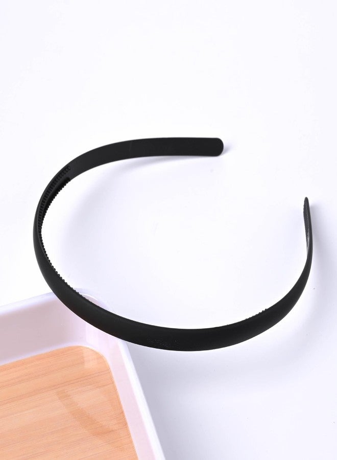 ANNACREATIONS ANNA CREATIONS 12 Pcs Plastic Headbands with Teeth Durable, Lightweight Sports Hair Bands for Women, Girls, Teens & Kids Non-Slip Hair Accessories (Matte Finish-1 cm) - Image 2