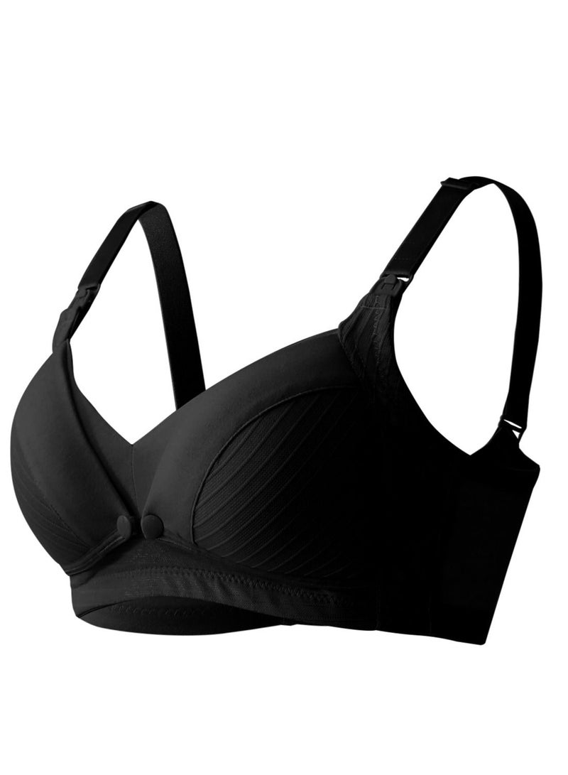 أوكوس حمالة صدر قطنية مريحة للحمل والرضاعة أسود مقاس كبير جداً - Image 2