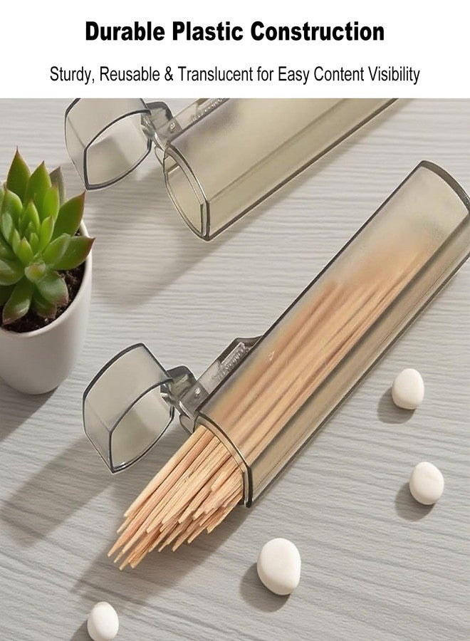 KGCGJVB 5Pcs Pocket Toothpick Holder Portable Tooth Pick Case with Lid Compact Toothpicks Holders for Purse Travel Camping Picnic Easy to Carry Tooth Pick Container Box for Outdoor Use - Image 3