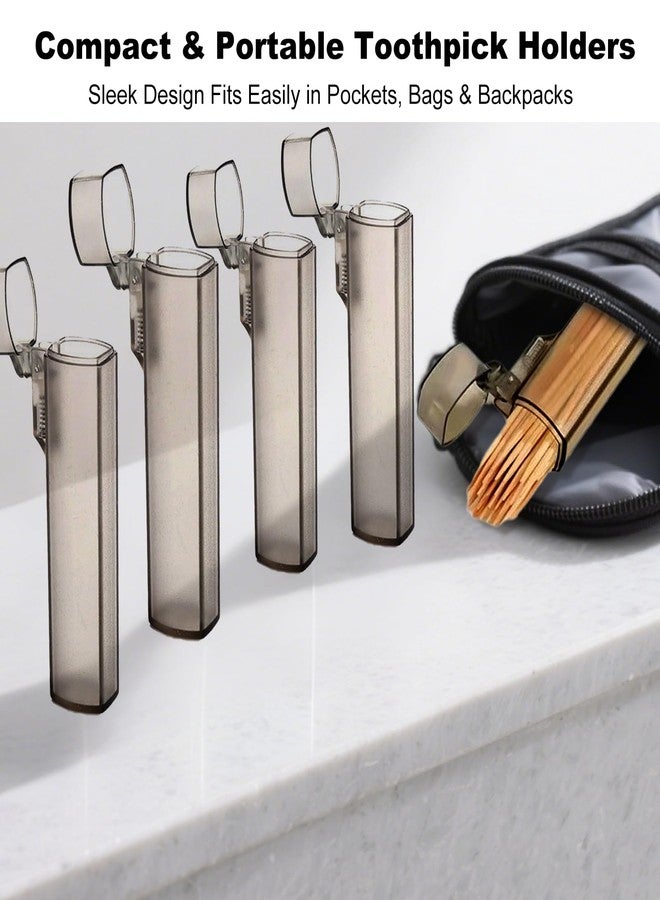 KGCGJVB 5Pcs Pocket Toothpick Holder Portable Tooth Pick Case with Lid Compact Toothpicks Holders for Purse Travel Camping Picnic Easy to Carry Tooth Pick Container Box for Outdoor Use - Image 4